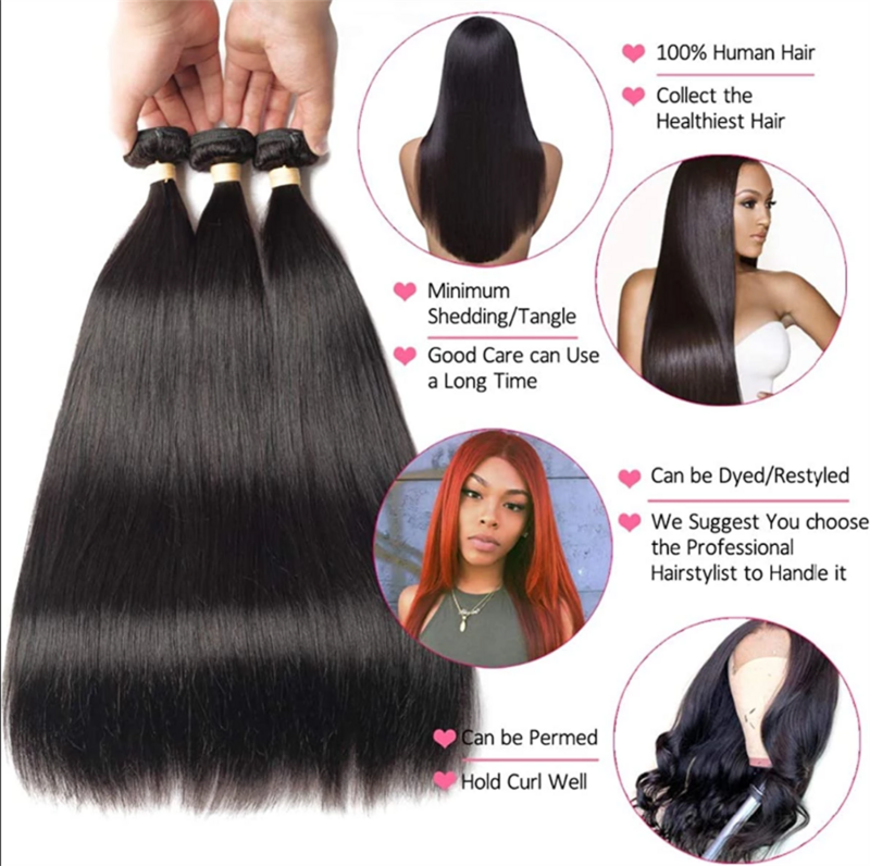 40-дюймовые прямые человеческие волосы для наращивания, бразильские необработанные натуральные необработанные волосы, натуральные волнистые волосы для женщин, волосы без повреждений