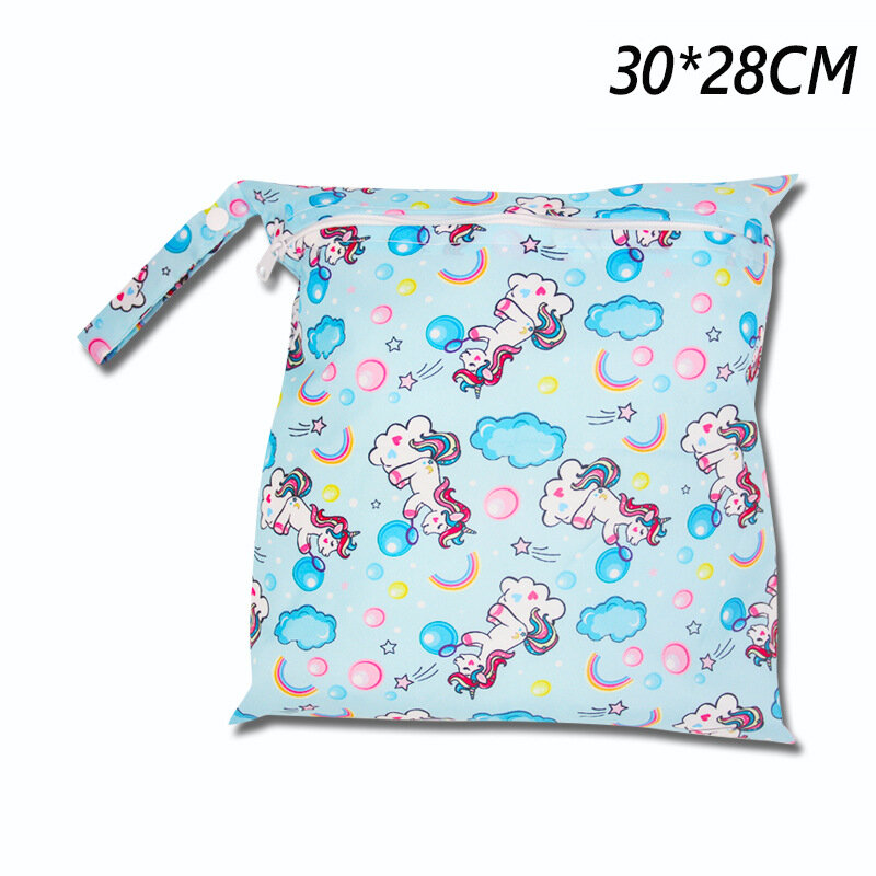 30*28CM Dry Nappy Zipper Handbag Stroller Carry Pack Travel Outdoor Wet Diaper Storage Bags
