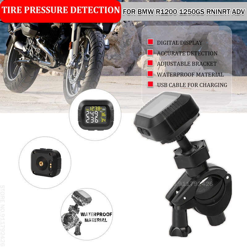 TPMS Tire Pressure Monitoring System For BMW R1200 F800GS K1600B For Yamaha Accurate Digital LCD Wireless Shift Status Precise