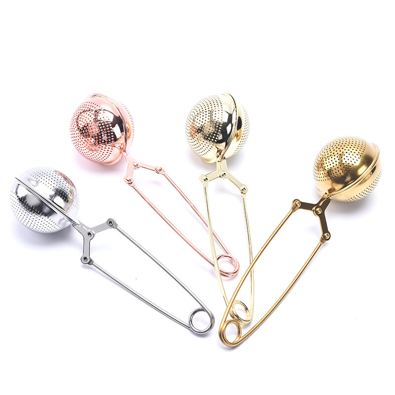 1PC Tea Infuser Stainless Steel Sphere Mesh Tea Strainer Coffee Herb Spice Filter Diffuser Handle Tea Ball Match Tea Bags