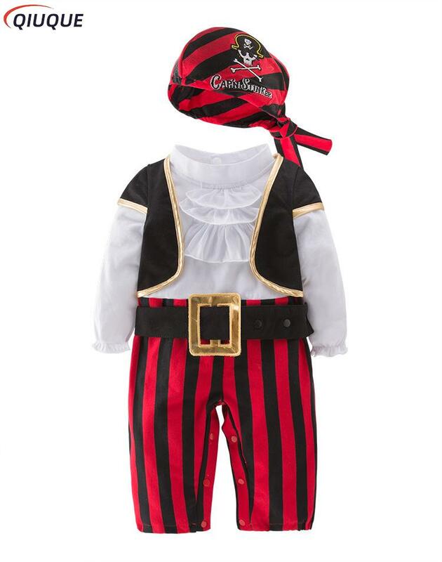 Fantasia pirata capitão cosplay, macacão de bebê para meninos, roupas casuais de natal para halloween, macacões infantis