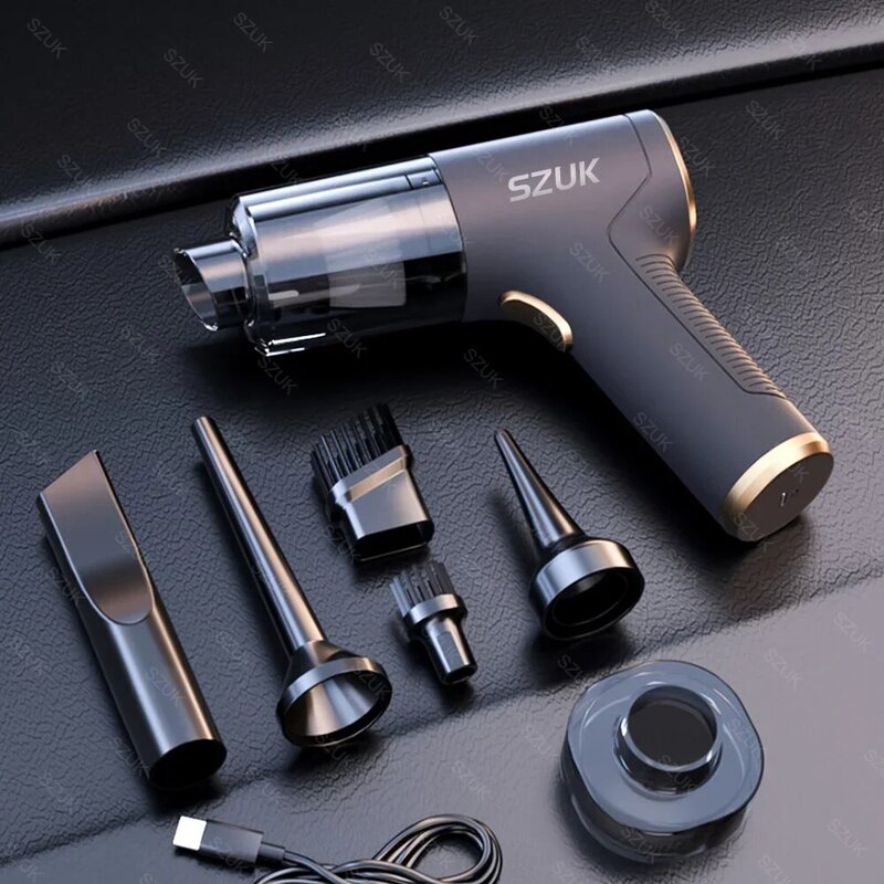 SZUK-aspiradora portátil de mano para coche, minimáquina de limpieza potente de 98000PA, electrodoméstico inalámbrico
