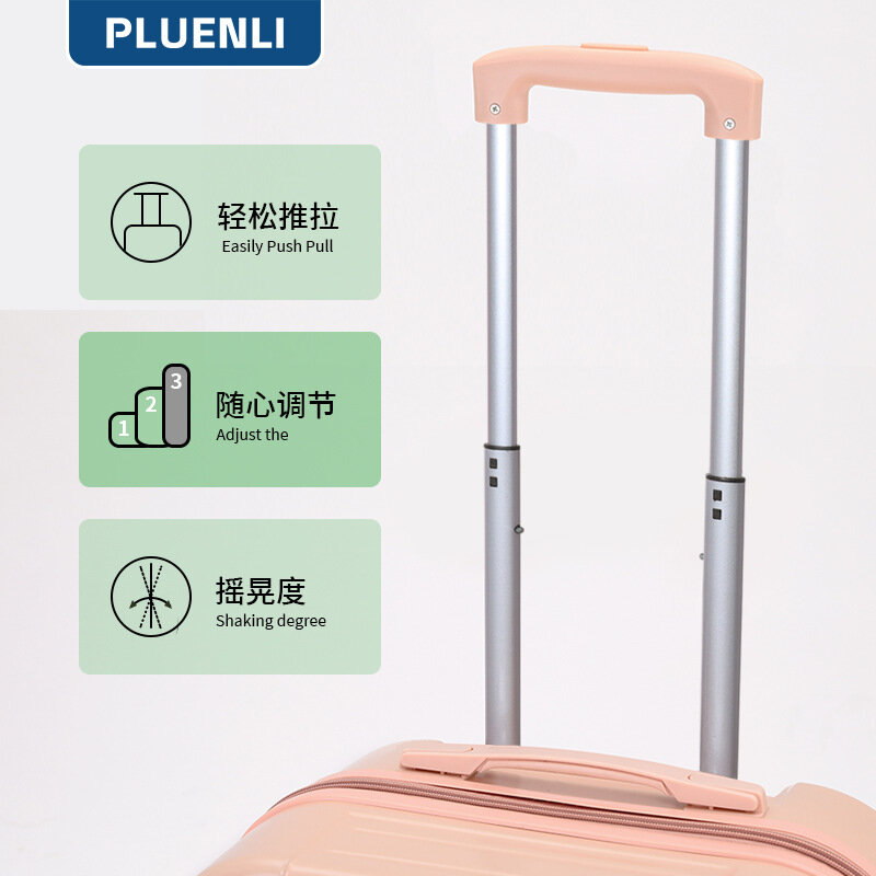 PLUENLI Luggage Women's Small Suitcase Small Lightweight Trolley Case New Boarding with Combination Lock Mute Universal Wheel