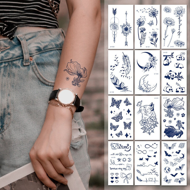 Fabrikant Voorraad Van Nieuwe Sap Tattoo Stickers, Populair In Zuid-Korea, Harajuku Waterdichte Kleine Verse Tattoo Stickers Met