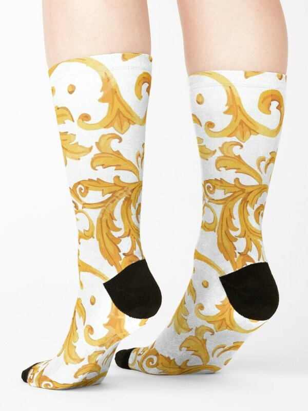 Носки с барочным рисунком, Нескользящие футбольные велосипедные носки для мужчин и женщин