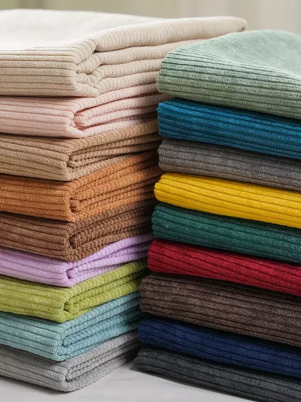 Corduroy Fabric Solid Color Shirt Children's Cotton Jacket Sweater Sofa Velvet Cloth Lining DIY Sewing Brocade Blue Black White