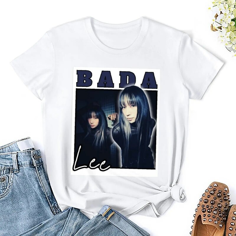 Bada Lee Graphic T-shirt para Mulheres, Roupas de Luxo, Blusa SWF2