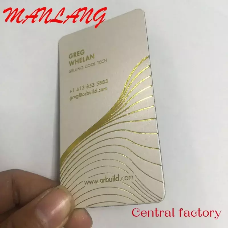 Custom  Hot gold foil stamping embossed fancy paper business cards with custom company logo printed