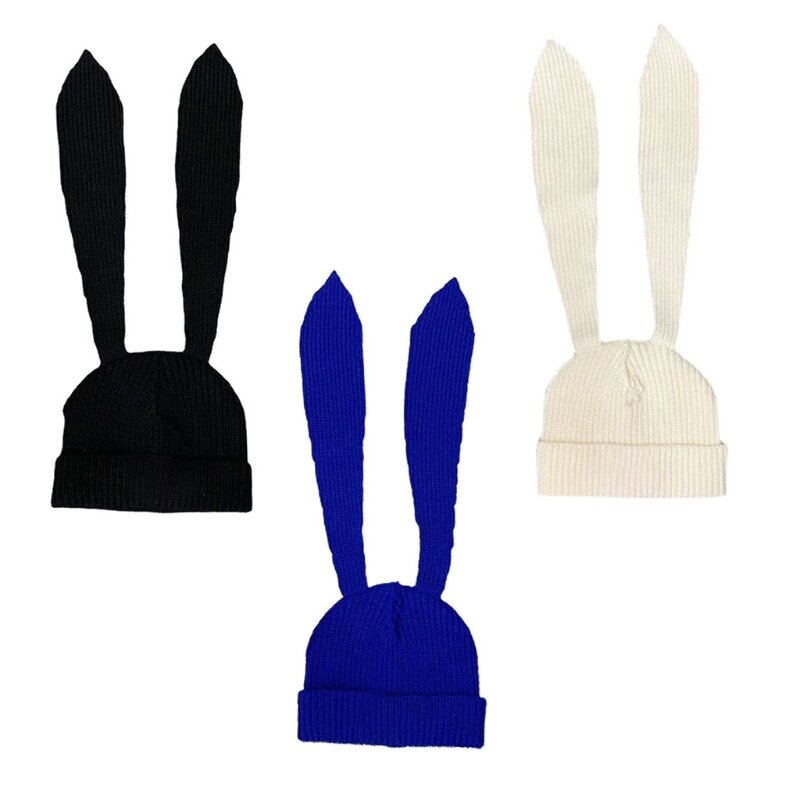 Chapeau lapin pâques oreilles lapin, Costume amusant, chapeaux fête, décorations pâques, casquettes tricotées