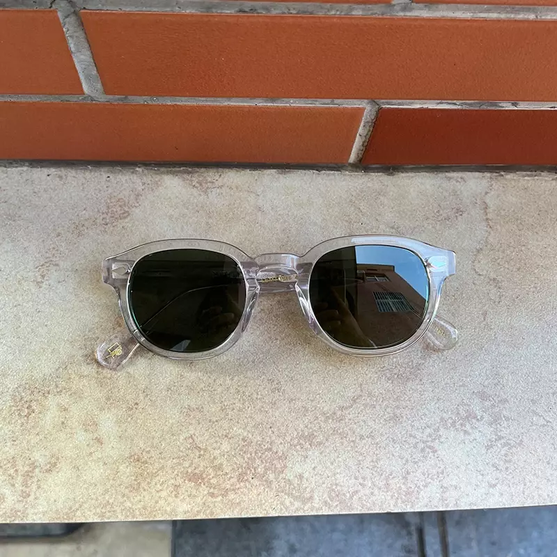 แว่นสายตาวินเทจสำหรับผู้หญิงแว่นตาวินเทจแว่นกันแดดทรงรีแนวอะซิเตทแว่นกันแดด UV400ผู้หญิง Johnny Depp