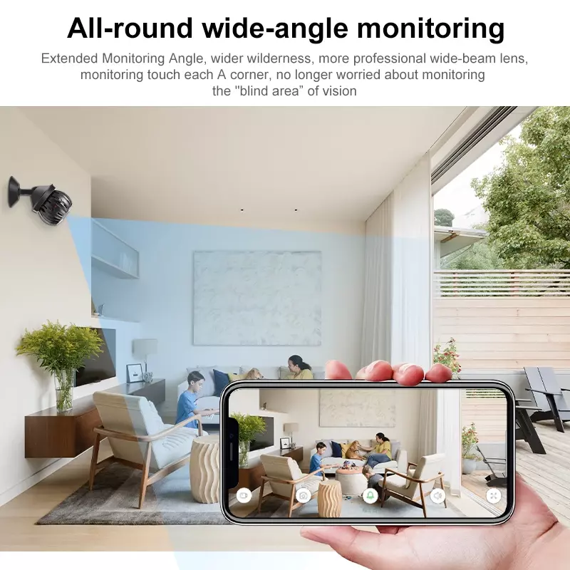 Mini Câmera Smart Home, Segurança WiFi, Monitor Remoto, Câmeras de Vigilância, HD 1080P, Web Video, Sensor Outdoor Sem Fio, Filmadora