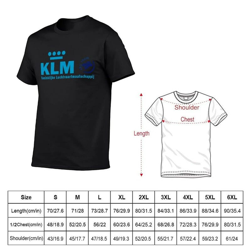 T-shirt graphique uni surdimensionné pour hommes, Klm Airlines, Nouveau