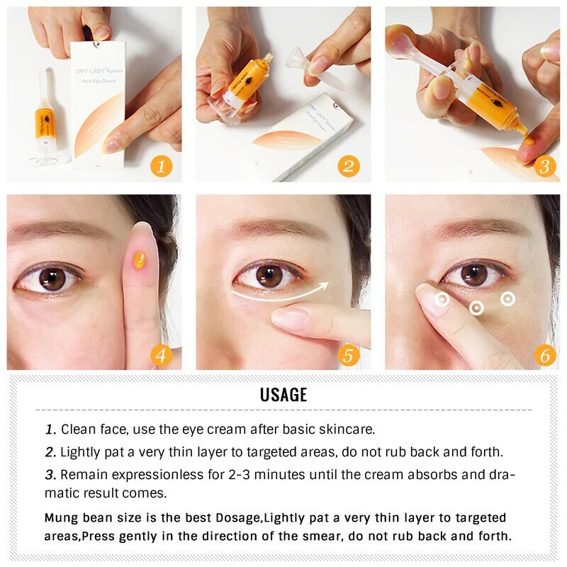 OMY LADY EyeCream Instant Remove Eyebags Firming Eye Anti Puffiness Dark Circles Under Eye Anti Wrinkle Anti Age Eye Care