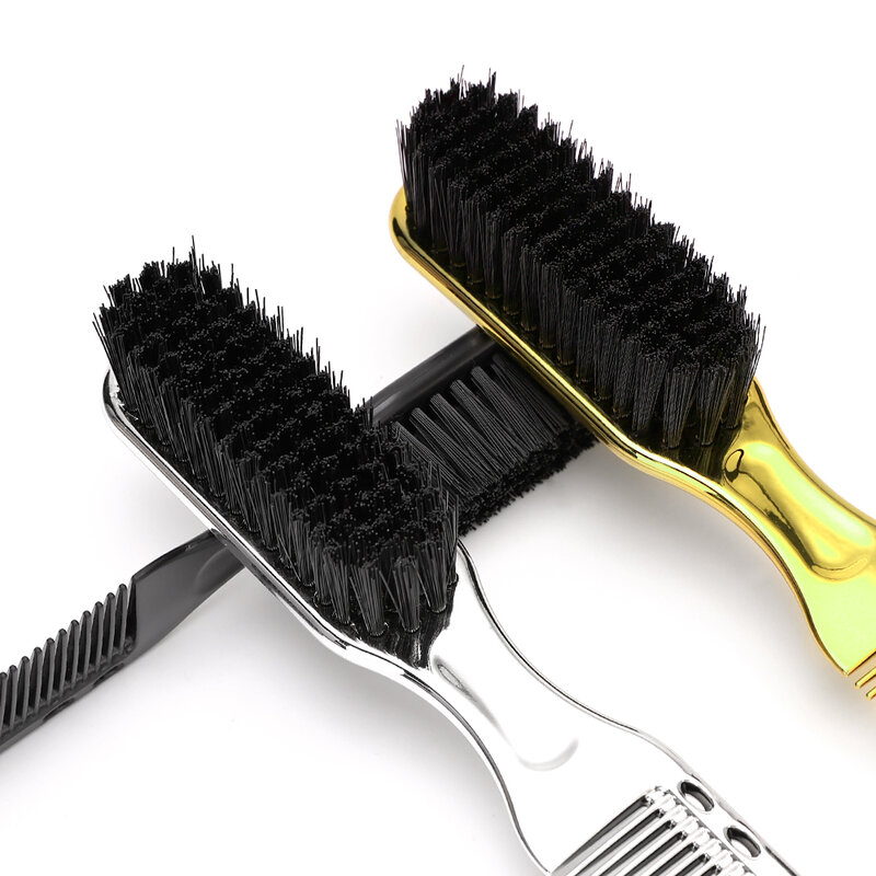 Punho de plástico dos homens escova de barba, escova macia limpeza do cabelo, barbeiro Vintage óleo cabeça Styling pente, bigode Barbershop Ferramentas, 2 em 1