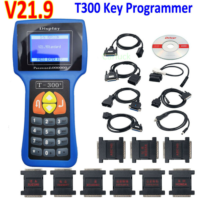 Programmeur de clé de voiture T300 nouvelle version V21.9 T 300 transpondeur automatique décodeur de clé T-CODE T-300 diagnostic anglais/espagnol T300