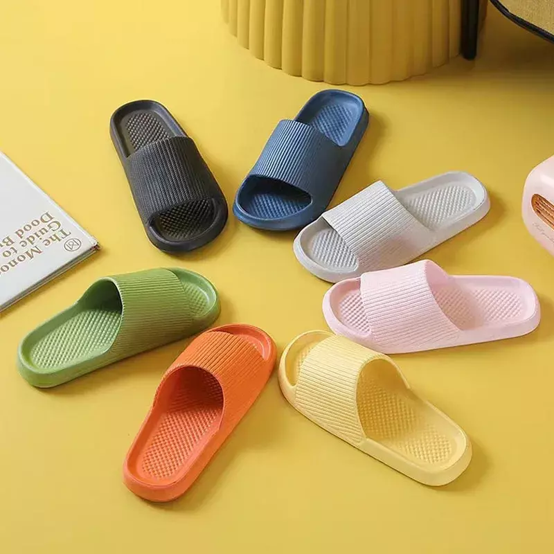 New Fashion stripe Men's Women's Slippers EVA Soft Sole Light Comfortable Sandals Bathroom Anti-Slip Slippers Beach Flip-Flop