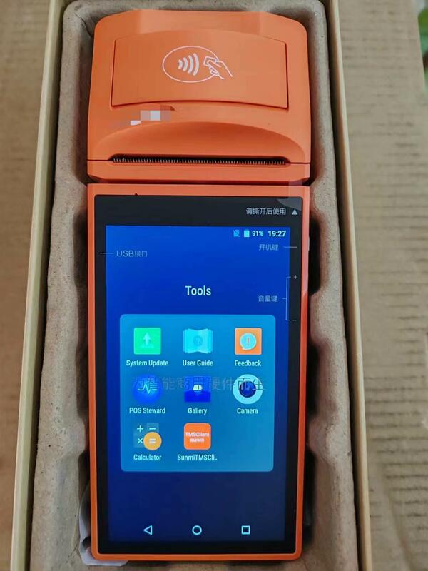 W6900 P1 Android 6.0 3G WCDMA, versi internasional hanhold POS Termianl All in one Smart Card Reader dengan Printer NFC