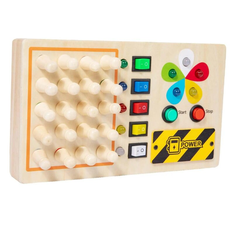Memória Xadrez Switch Busy Board, LED Sensory Board, Brinquedo Motor Fino