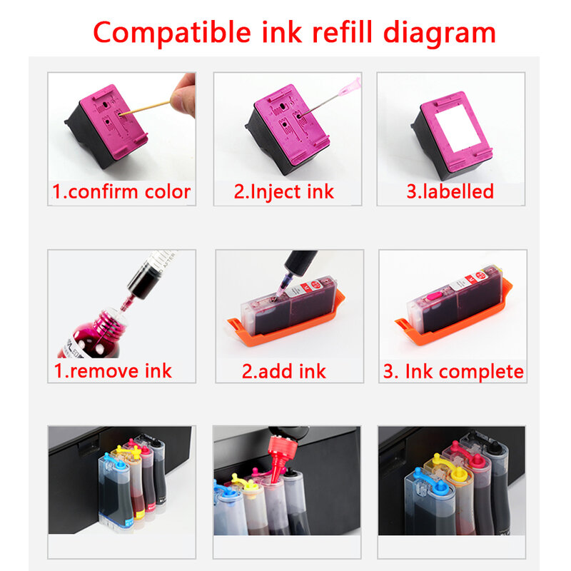 Recambio de tinta Universal CMYK, 5 unids/set, 100ml, Compatible con HP, Canon, Brother, Epson, Lexmark, DELL Series