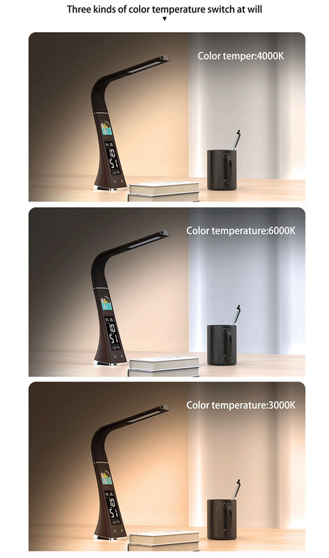 Moderno USB Dimmable Touch LED Table Light, Candeeiro de cabeceira, Secretária, Estudo, Venda quente, 2021