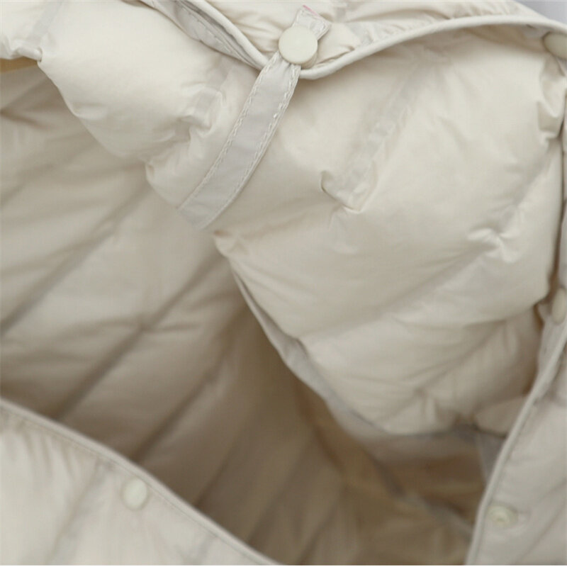 Gilet en duvet de canard blanc pour femme, veste chaude ultra légère, manteau en émail pour femme, court, précieux OutChester, automne, hiver