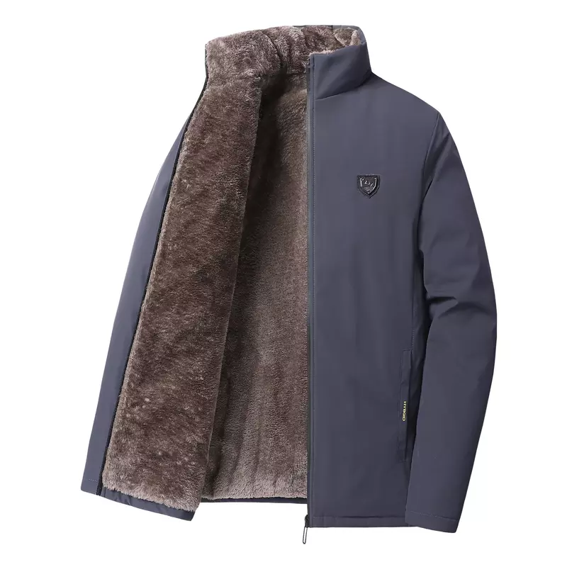 Casaco masculino com capuz Windproof Fur, corta-vento, mais grosso, quente, casacos masculinos, Winter Parka, M-8XL