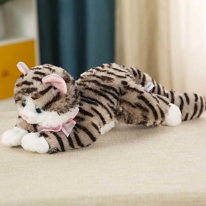 Mainan menenangkan lembut dekorasi rumah bantal Sofa mainan tidur boneka kucing mainan simulasi boneka kucing mewah bantal mewah