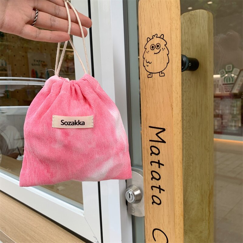 Cute Small Thing Coin Purse Key Earphone Drawstring Storage Bag Women Girls Jewelry Lipstick Cosmetic Tote Rope Pouch String Bag