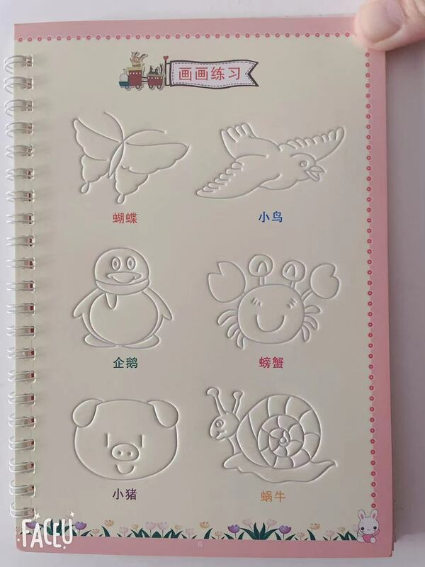 3d groove reutilizável crianças desenho livros aprendizagem escrita caligrafia copybook para material de arte prática pintura papelaria