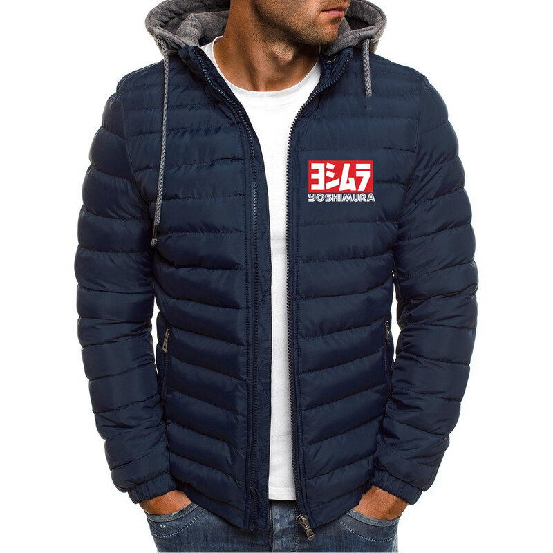 2023 Autumn Yoshimura Brand Print Classic Style Jacket Mens Hoodie Popular Pure Cotton Solid Color Zip Comfortable Down Jacket
