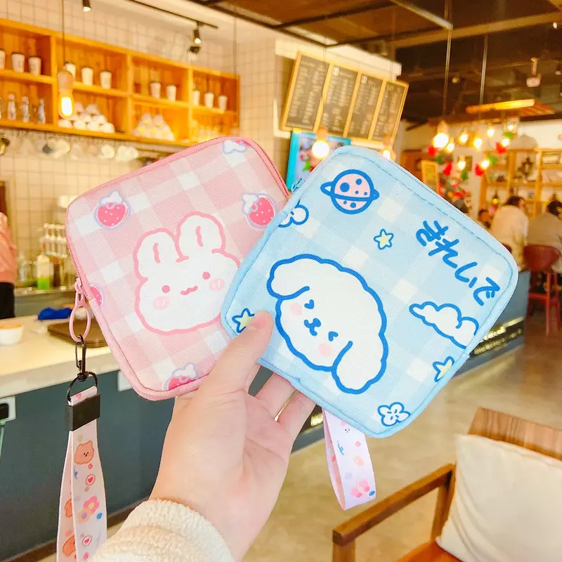 2024 New Kawaii Style Mini Ladies Cartoon Coin Bag tampone portatile di grande capacità per la conservazione degli asciugamani mestruali borse per la conservazione degli animali