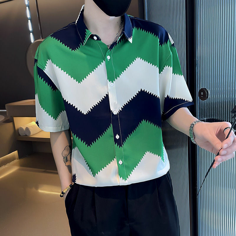 2024 elegancka modna Harajuku Slim Fit odzież męska luźna sportowa bluza zapałka postawiony kołnierz guziki rękaw trzy czwarte Blusa