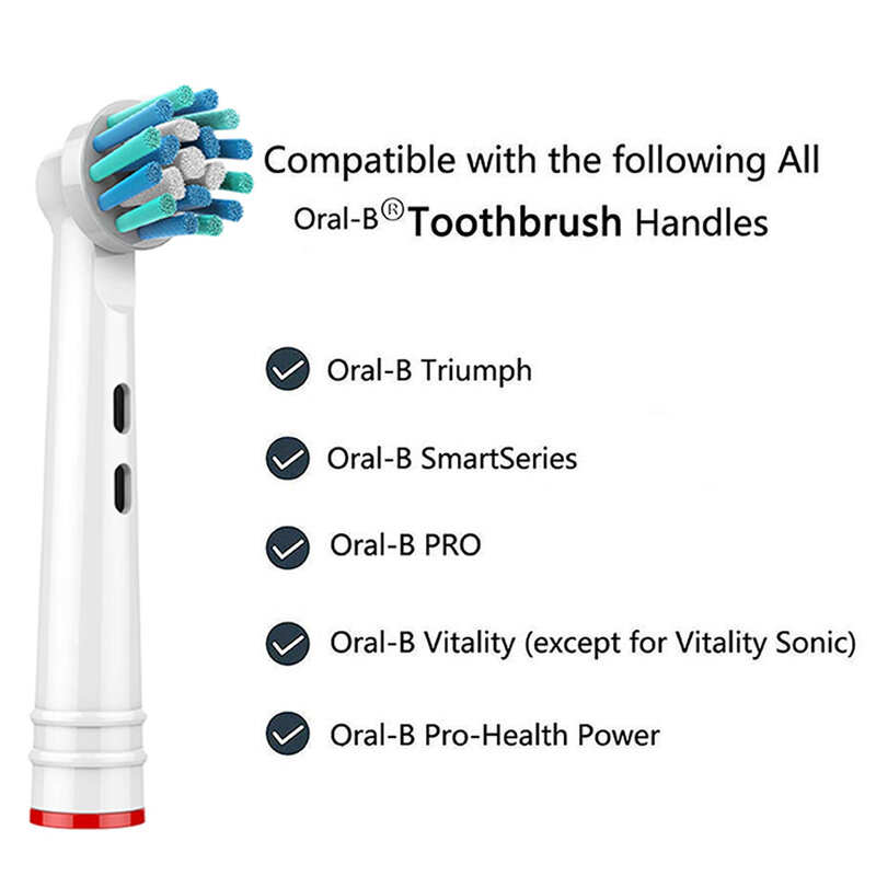 Replacement Tooth Brush Heads Cross For Oral-B Braun Electric Toothbrush Fits Oral b Action Pro 1000 Floss Kids Clean