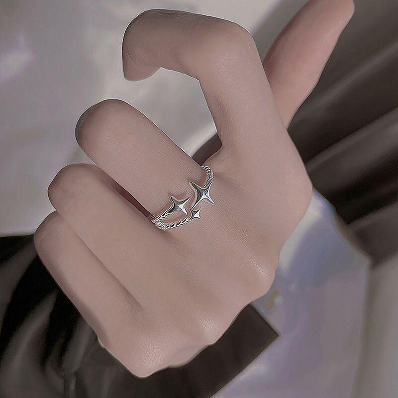 Female Simple Ring Adjustable Minimalist Fine Fashion Vintage Exquisite Star Ring Jewelry Accessories