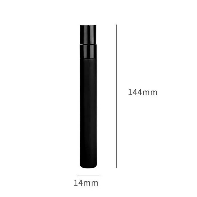 Customizable Logo 10/50/100PCS 10ML Portable Mini Black Matte Perfume Bottle Empty Cosmetics Bottle Sample Thin Glass Vials 2#
