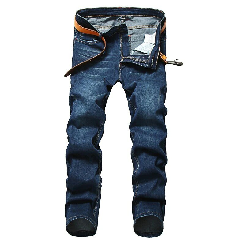2024 Jeans Men's Elastic Straight Large Size 48 Men's Simple Style Black Blue Stretch Denim Pants Big Men Plus Size Pencil pant