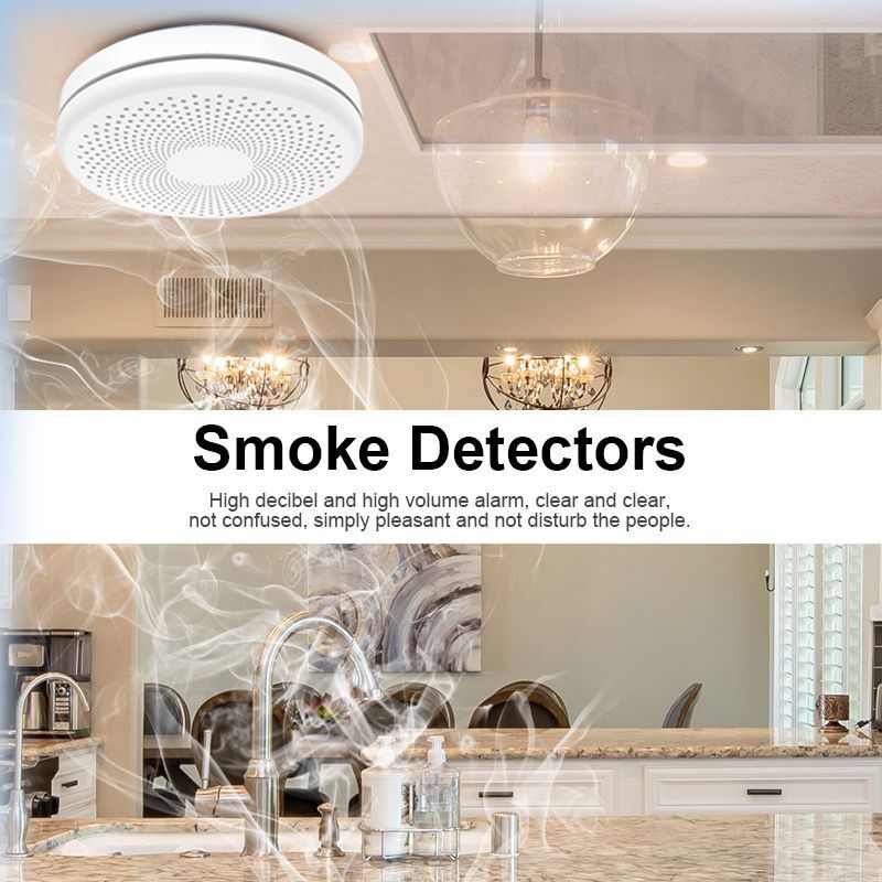 Tuya ZigBee-Detector de humo inteligente, alarma de seguridad con WiFi, protección contra incendios, aplicación Smart Life para sistema de seguridad del hogar