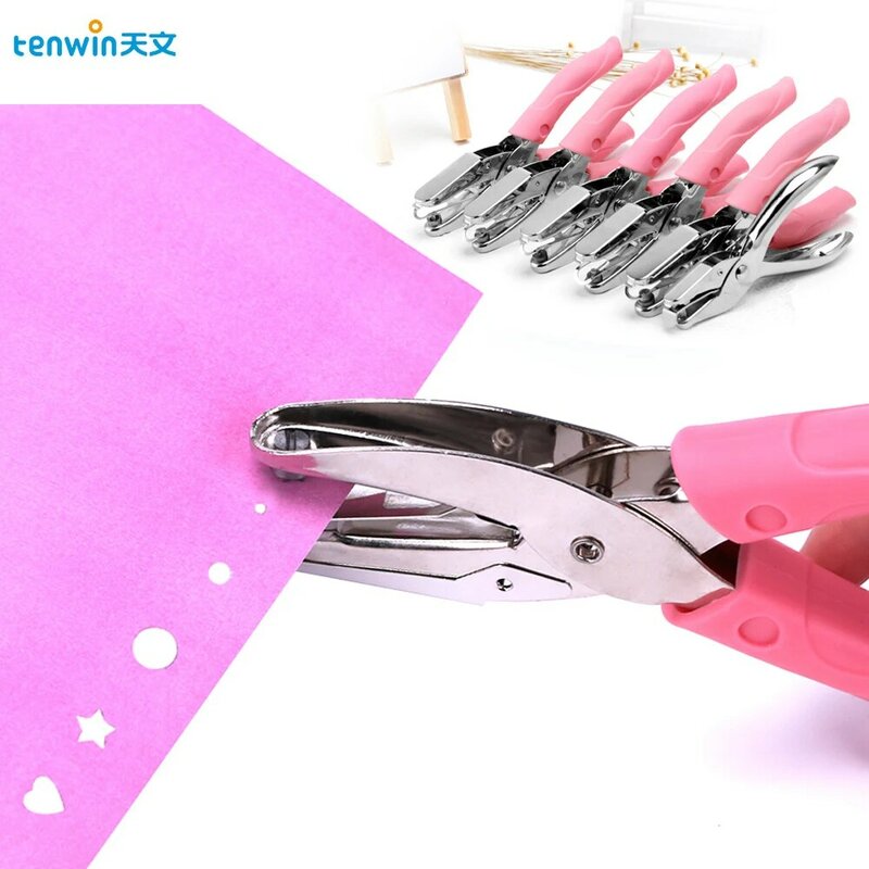 Tenwin 1PC School Office Metal Single Hole Love Star Puncher Hand Paper Punch For Scrapbooking Border Pore Cutter Paper tool