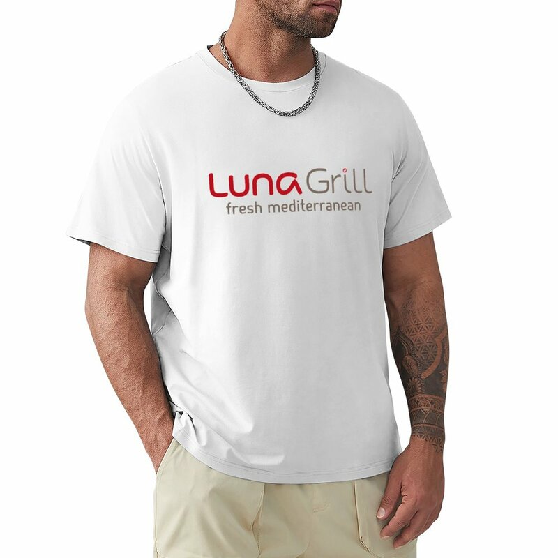 เสื้อยืดผู้ชาย Luna Grill วินเทจธรรมดาแห้งเร็ว