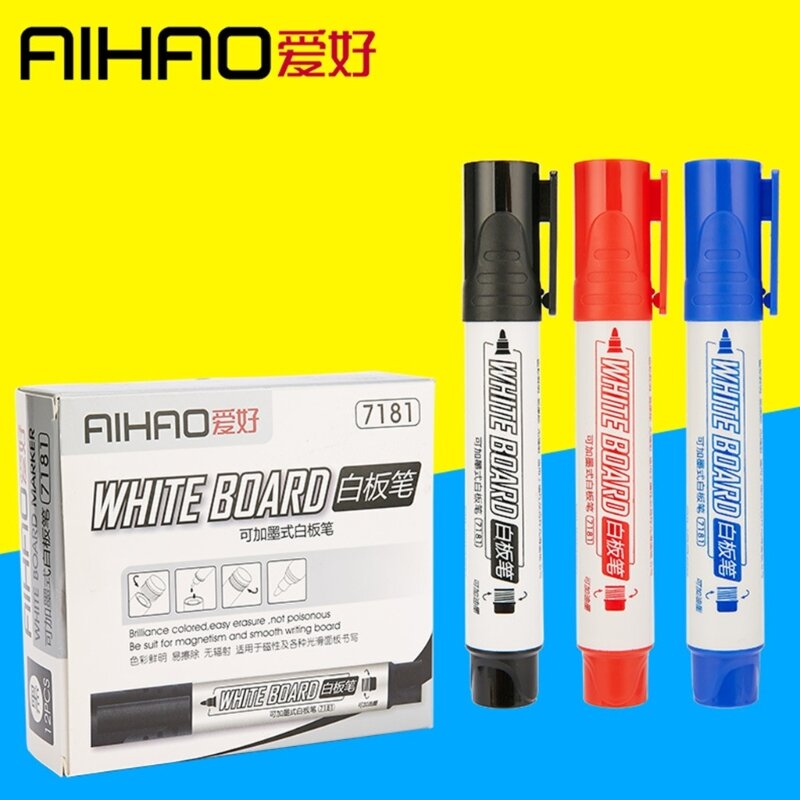 White Board Dry Wipe marcadores, canetas apagáveis Whiteboard coloridas, ponta fina