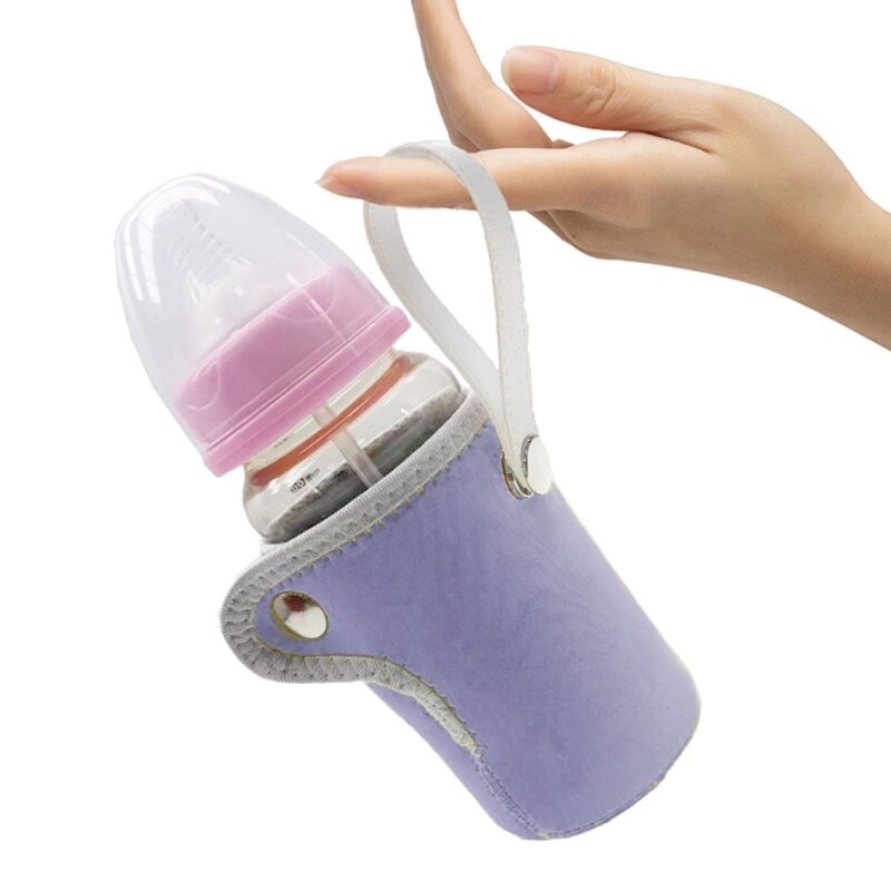 USB-melkverwarmerzakken Reiswaterwarmtehouder met oplaadkabel en handvat Babyflesverwarmer voor autowandelwagen