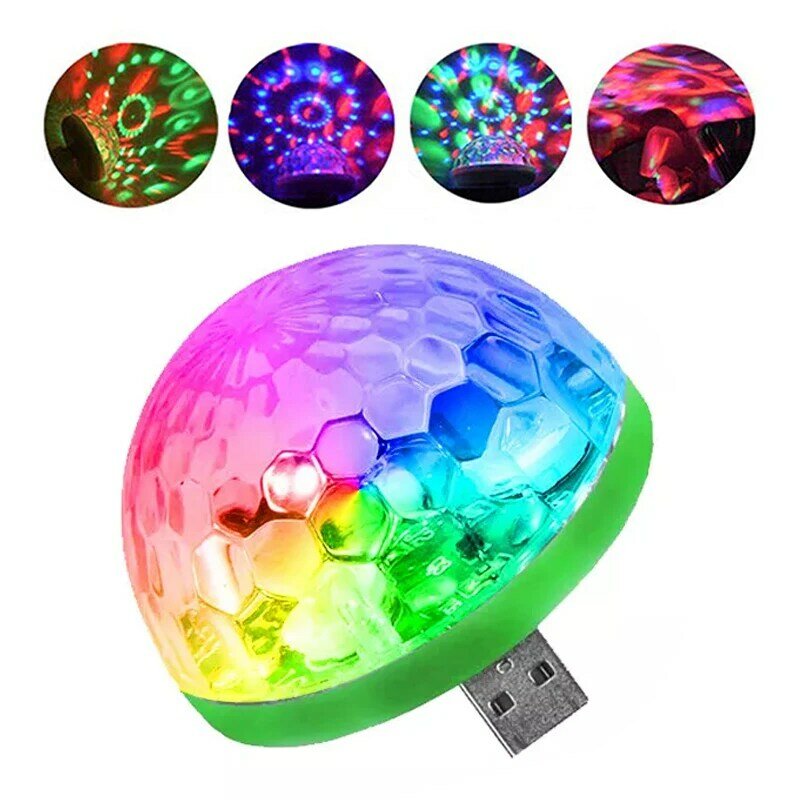 Mini lumière LED USB pour scène DJ, boule lumineuse, éclairage intérieur de voiture, néon, fête, effet bar, lampe colorée RVB, 5V