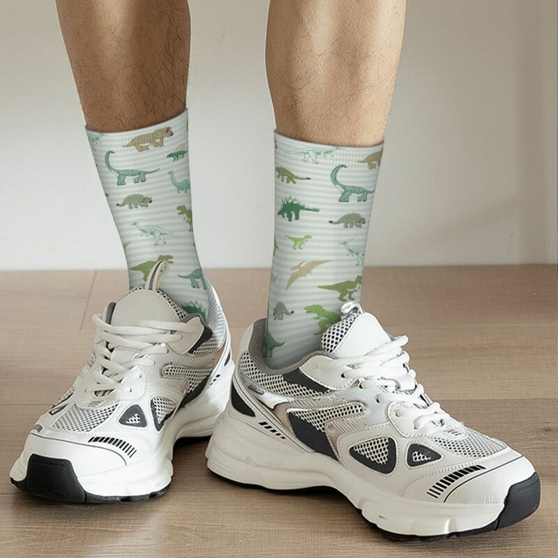 Funny Dinosaur Basketball Socks Kids Boys Ancient Animal Polyester Long Socks for Women Men Breathable
