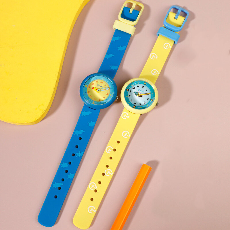 UTHAI BK123Cute Anime Pointer Electronic Quartz Children's Watch Waterproof and Seismic Resistant Silicone Boys and Girls' Watch