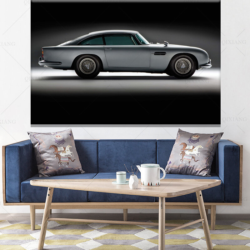 Affiches de voiture de luxe vintage DB5, art mural décoratif, gérer les coutumes de la toile pour le salon, la chambre à coucher, la décoration intérieure
