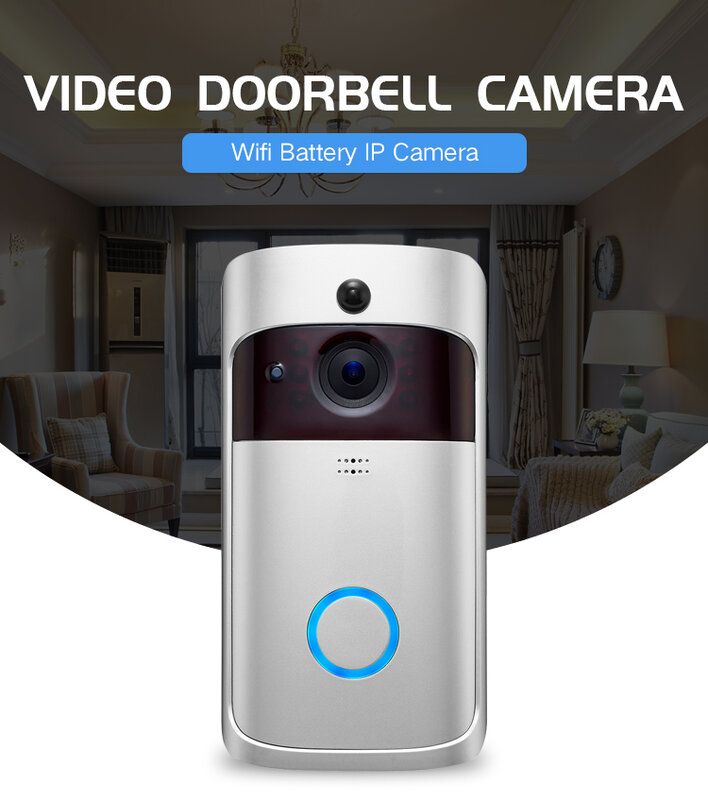 2MP 1080P nirkabel WIFI IP bel pintu aplikasi Tuya baterai daya rendah konsumsi Video pintu telepon Visual pintu Viewer