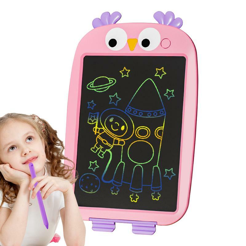 แท็บเล็ตบอร์ดเขียนด้วยจอ LCD กระดานวาดรูปสำหรับเด็กวัยหัดเดินของเล่น12นิ้วแท็บเล็ตวาดภาพหน้าจอสีสันสดใสสำหรับเด็กวัย3-8ขวบการเดินทางของเด็ก