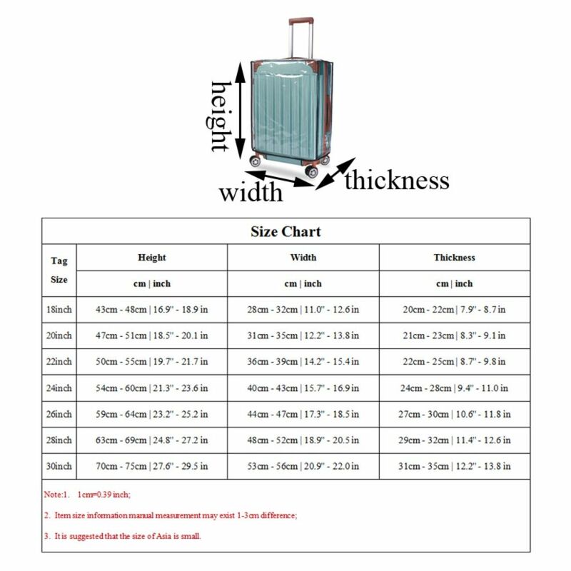 Waterproof Transparent Luggage Cover PVC Travel Accessories Luggage Storage Covers Dustproof Protector Suitcase Covers Luggage