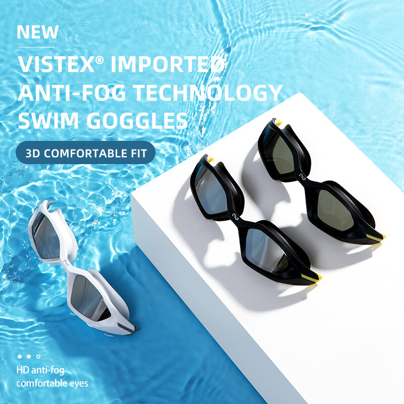 COPOZZ Men Professional Swimming Goggles Electroplate Swim Glasses Anti Fog UV Protection  Adjustable Adult Swim Eyewear Women
