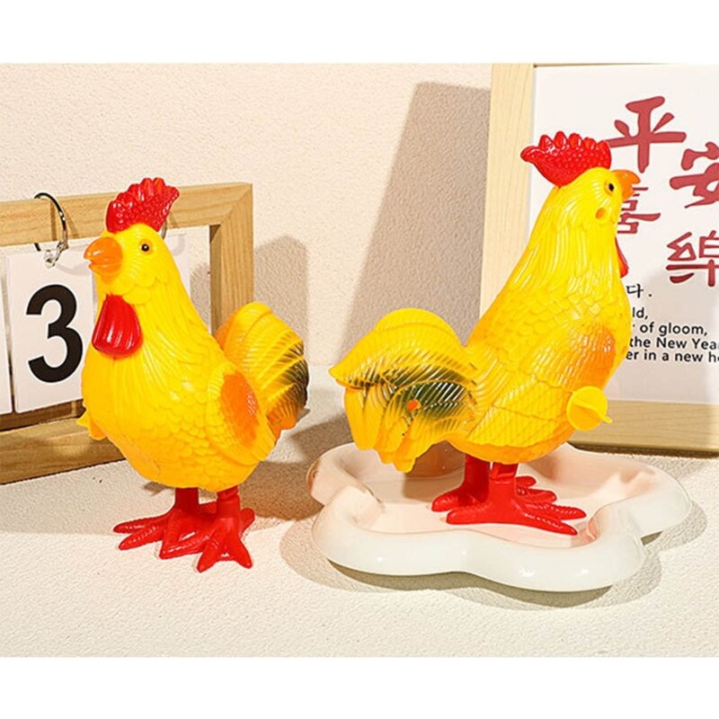 Nostalgiczny nakręcany kogut skaczący kurczak zabawka na akcesoria barowe na biurko Prank stylu Vintage rekwizyty Dropship